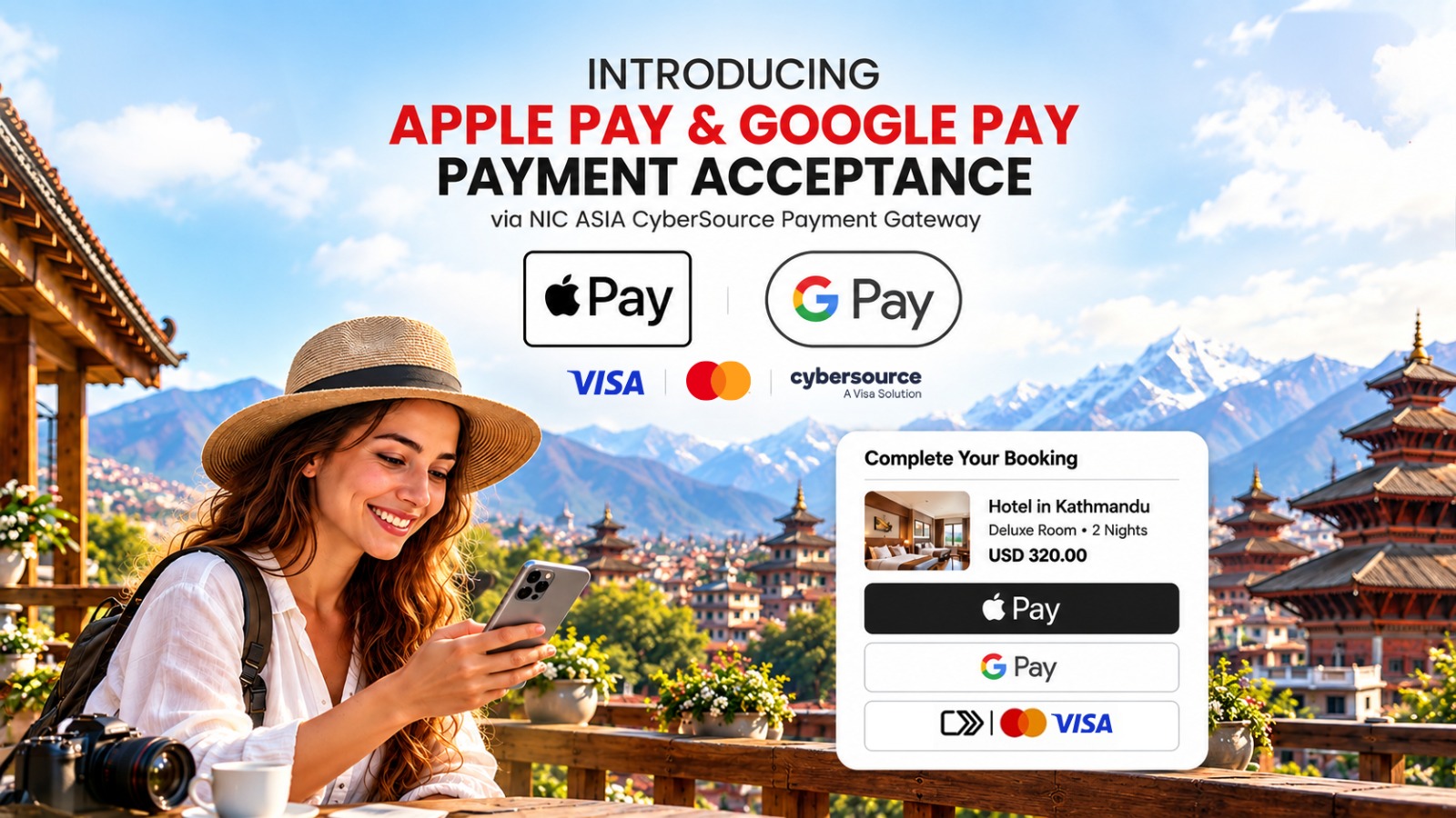 PR on the availability of Apple Pay and Google Pay payment acceptance in Nepal